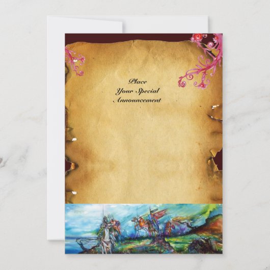 RIDERS IN HET STORM Knight Horseback Parchment Kaart (Achterkant)