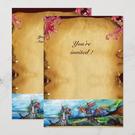 RIDERS IN HET STORM Knight Horseback Parchment Kaart (Voorkant / Achterkant)