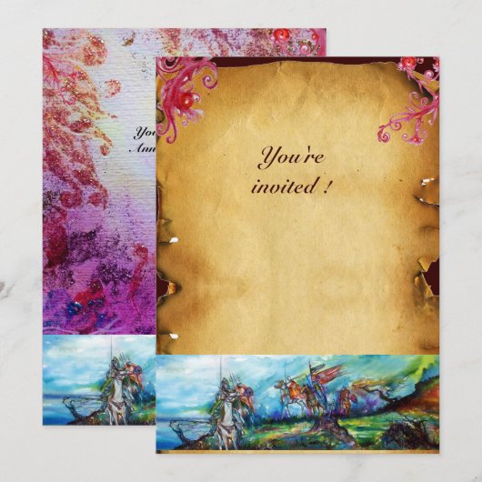 RIDERS IN HET STORM Knight Horseback Parchment Kaart (Voorkant / Achterkant)