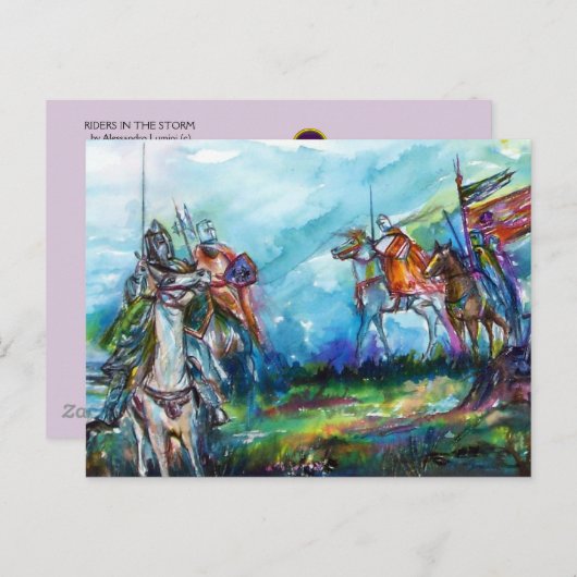 RIDERS IN HET STORM Medieval Knaws Blue Briefkaart (Voorkant / Achterkant)