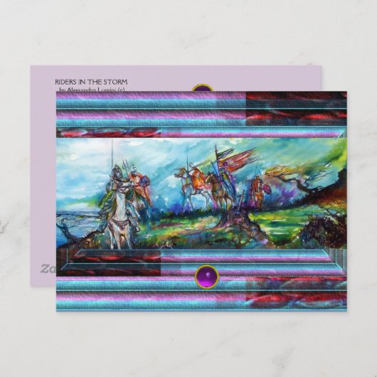 RIDERS IN HET STORM Medieval Knaws Blue Briefkaart (Voorkant / Achterkant)