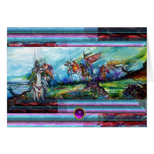 RIDERS IN HET STORM Medieval Knight Horseback (Voorkant Horizontaal)