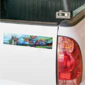 RIDERS IN HET STORM Medieval Knight Horseback Bumpersticker (Op Truck)