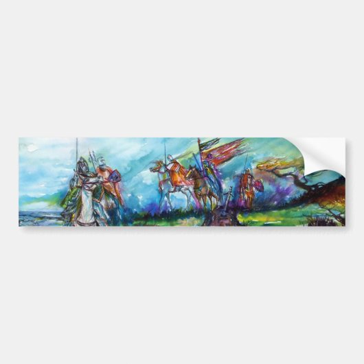 RIDERS IN HET STORM Medieval Knight Horseback Bumpersticker (Voorkant)