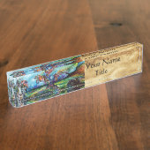 RIDERS IN HET STORM Medieval Knight Horseback Naambordje (Zijkant)