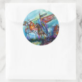 RIDERS IN HET STORM Medieval Knight Horseback Ronde Sticker (Tas)