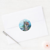 RIDERS IN HET STORM Medieval Knight Horseback Ronde Sticker (Envelop)
