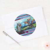 RIDERS IN HET STORM Medieval Knight Horseback Ronde Sticker (Envelop)