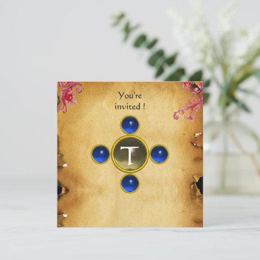 RIDERS IN HET STORM-monogram sapphire Kaart (Staand voorkant)