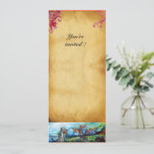 RIDERS IN STORM Knight Horseback Parchment Invite Kaart (Staand voorkant)