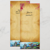 RIDERS IN STORM Knight Horseback Parchment Invite Kaart (Voorkant / Achterkant)