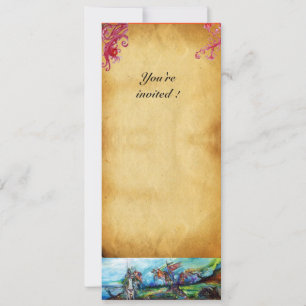 RIDERS IN STORM Knight Horseback Parchment Invite Kaart