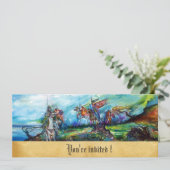 RIDERS IN STORM Knight Horseback Parchment Invite Kaart (Staand voorkant)