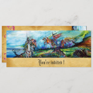 RIDERS IN STORM Knight Horseback Parchment Invite Kaart