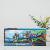 RIDERS IN STORM Knight Horseback Parchment Invite Kaart (Staand voorkant)