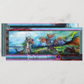 RIDERS IN STORM Knight Horseback Parchment Invite Kaart (Voorkant / Achterkant)