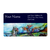 RIDERS IN STORM Medieval Knachten Horseback Blue Etiket (Voorkant)