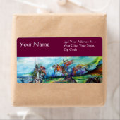 RIDERS IN STORM Medieval Knight Horseback Paars Etiket (Insitu)