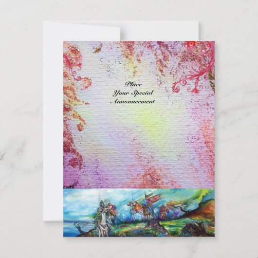 RIDERS IN STORM Medieval Knight Horseback Paars Kaart (Achterkant)