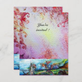 RIDERS IN STORM Medieval Knight Horseback Paars Kaart (Voorkant / Achterkant)