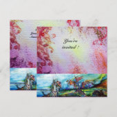 RIDERS IN STORM Medieval Knight Horseback Paars Kaart (Voorkant / Achterkant)