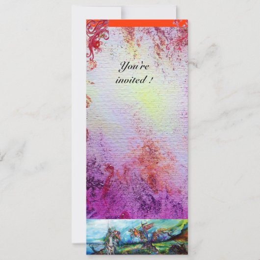 RIDERS IN STORM Medieval Knight Horseback Paars Kaart (Voorkant)