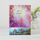 RIDERS IN STORM Medieval Knight Horseback Paars Kaart (Staand voorkant)