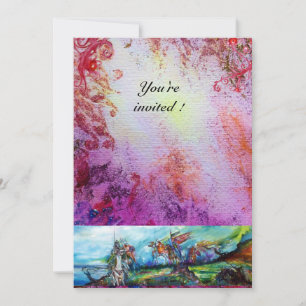 RIDERS IN STORM Medieval Knight Horseback Paars Kaart