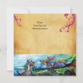 RIDERS IN STORM, MEDIEVAL KNIGHTS Ruby Monogram Kaart (Achterkant)