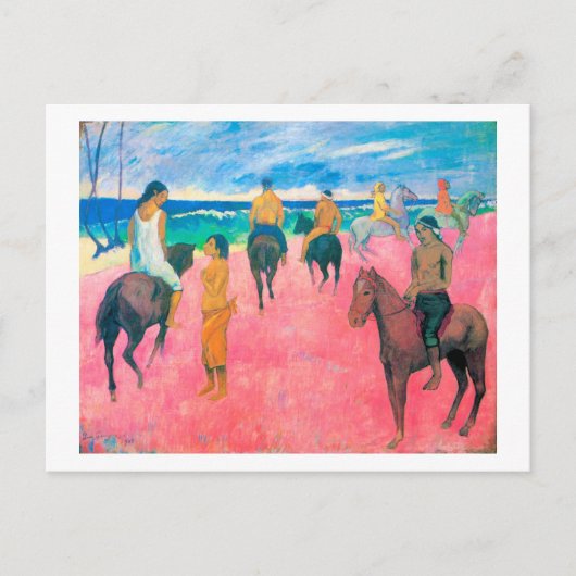 Riders op het strand, Gauguin Briefkaart (Voorkant)