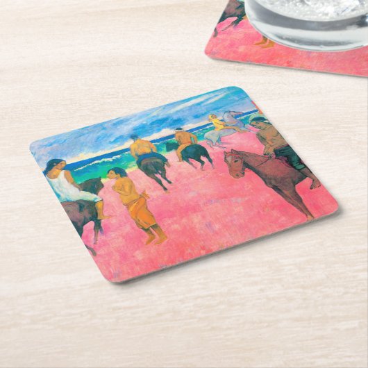 Riders op het strand, Gauguin Kartonnen Onderzetters (Schuin)