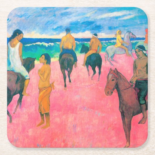 Riders op het strand, Gauguin Kartonnen Onderzetters (Voorkant)