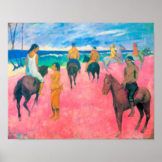 Riders op het strand, Gauguin Poster (Voorkant)