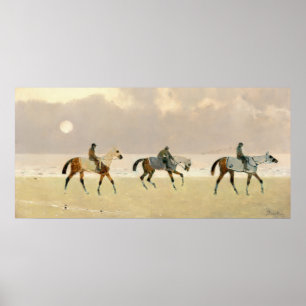 Riders op het strand - Rene Princeteau Fine Art Poster