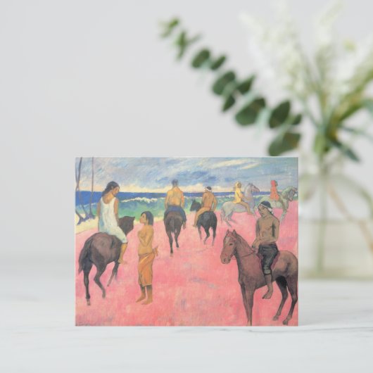 Riders op het strand van Paul Gauguin Briefkaart (Staand voorkant)