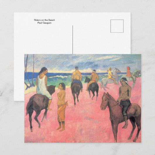 Riders op het strand van Paul Gauguin Briefkaart (Voorkant / Achterkant)