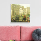 Riders Pausing the Ruins of Rievaulx Abbey, c.1 Canvas Afdruk (Insitu (Woonkamer))
