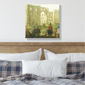 Riders Pausing the Ruins of Rievaulx Abbey, c.1 Canvas Afdruk (Insitu (Slaapkamer))
