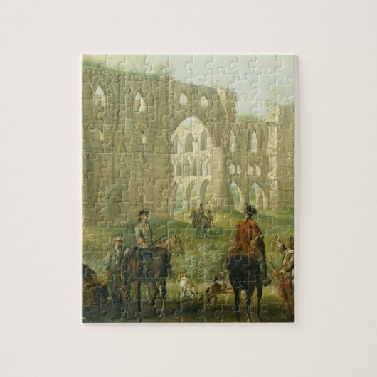 Riders Pausing the Ruins of Rievaulx Abbey, c.1 Legpuzzel (Verticaal)