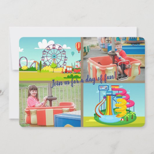 Rides and Soaker Photo Invitation Kaart (Voorkant)