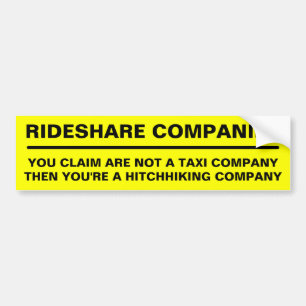 RIDESHARE-ONDERNEMINGEN: Ben je geen taxibedrijf? Bumpersticker