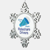 Ridesharingstuurprogramma's uitkiezen tin sneeuwvlok ornament (Rechts)