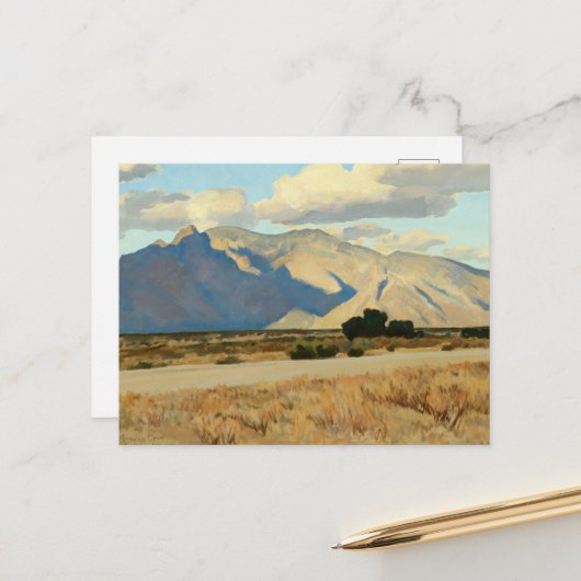 Ridge en Rillito, Arizona, Maynard Dixon Briefkaart (Voorkant / Achterkant in situ)