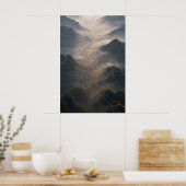 Ridge lines dissolving into morning fog. Soft and Poster (Keuken)