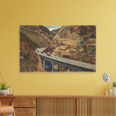 Ridge Route Cut-off, die naar Bakersfield gaat Canvas Afdruk (Insitu (Woonkamer))