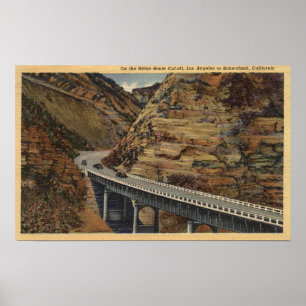 Ridge Route Cut-off, die naar Bakersfield gaat Poster