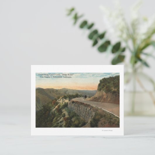 Ridge Route, die Castaic Creek over het hoofd ziet Briefkaart (Staand voorkant)