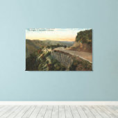 Ridge Route, die Castaic Creek over het hoofd ziet Canvas Afdruk (Insitu (Houten vloer))