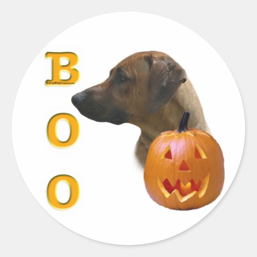 Ridgeback Boo Ronde Sticker (Voorkant)