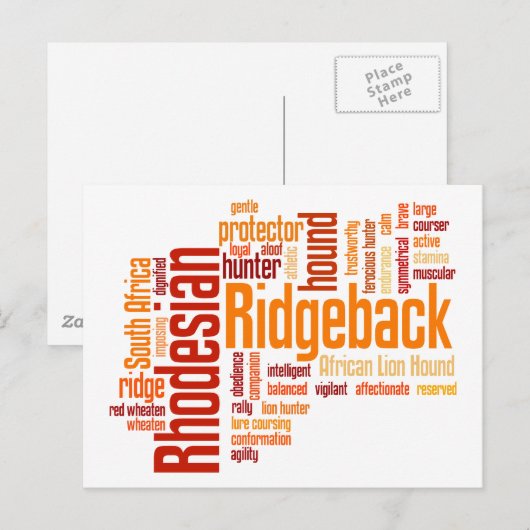 Ridgeback Briefkaart (Voorkant / Achterkant)